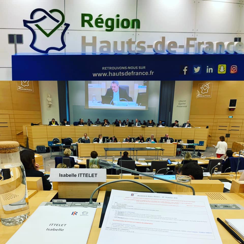 Séance plénière au Conseil Régional des Hauts-de-France à Lille.