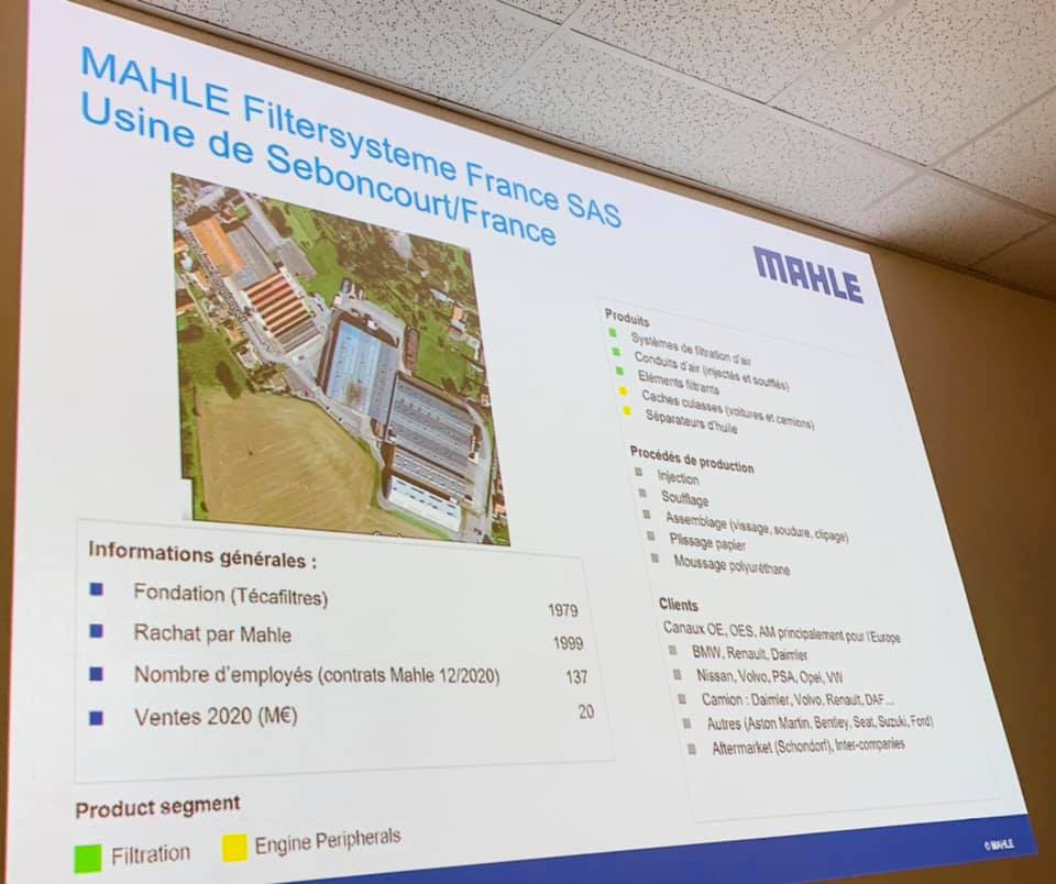 Entreprise Mahle Filtersysteme France SAS à Seboncourt.