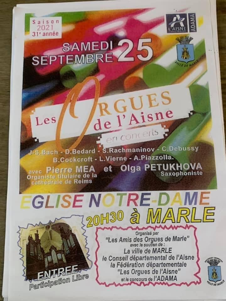 Les Orgues de l’Aisne en concerts à Marle
